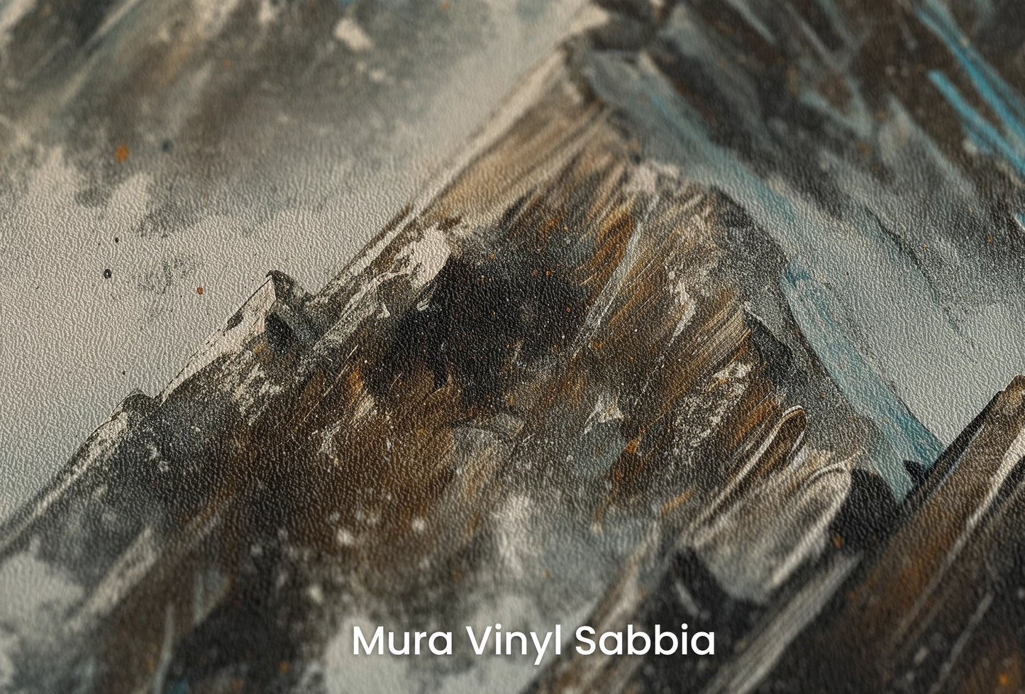 Zbliżenie na artystyczną fototapetę o nazwie Crystalline Heights #2 na podłożu Mura Vinyl Sabbia struktura grubego ziarna piasku.