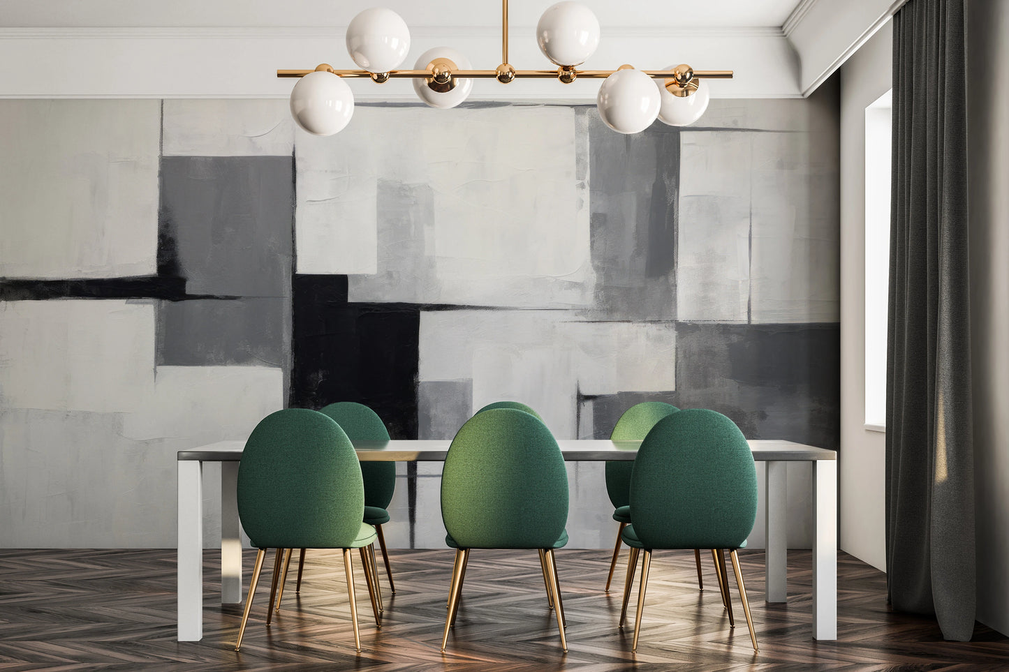 Fototapeta malowana o nazwie Modern Geometric Balance pokazana w aranżacji wnętrza.