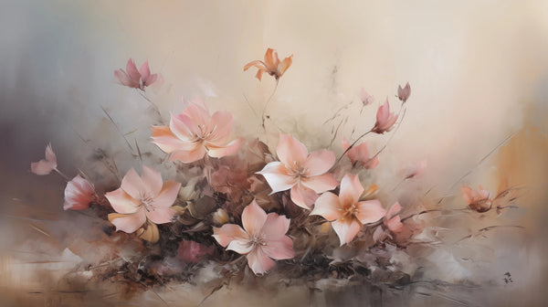 Dawn Petals - Fleurs peintes dans des teintes pastel de l'aube