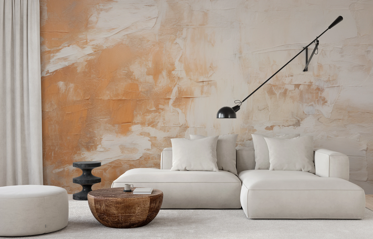 Fototapeta malowana o nazwie Soft Harmony pokazana w aranżacji wnętrza.