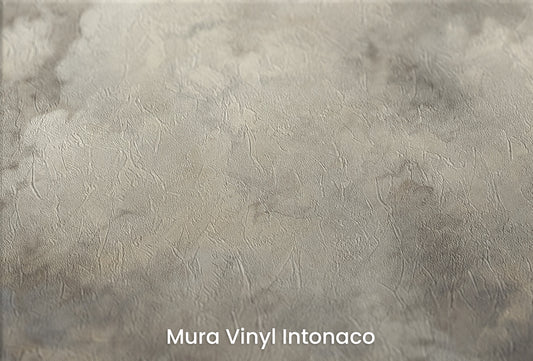 Zbliżenie na artystyczną fototapetę o nazwie CELESTIAL TEMPEST CANVAS na podłożu Mura Vinyl Intonaco - struktura tartego tynku.