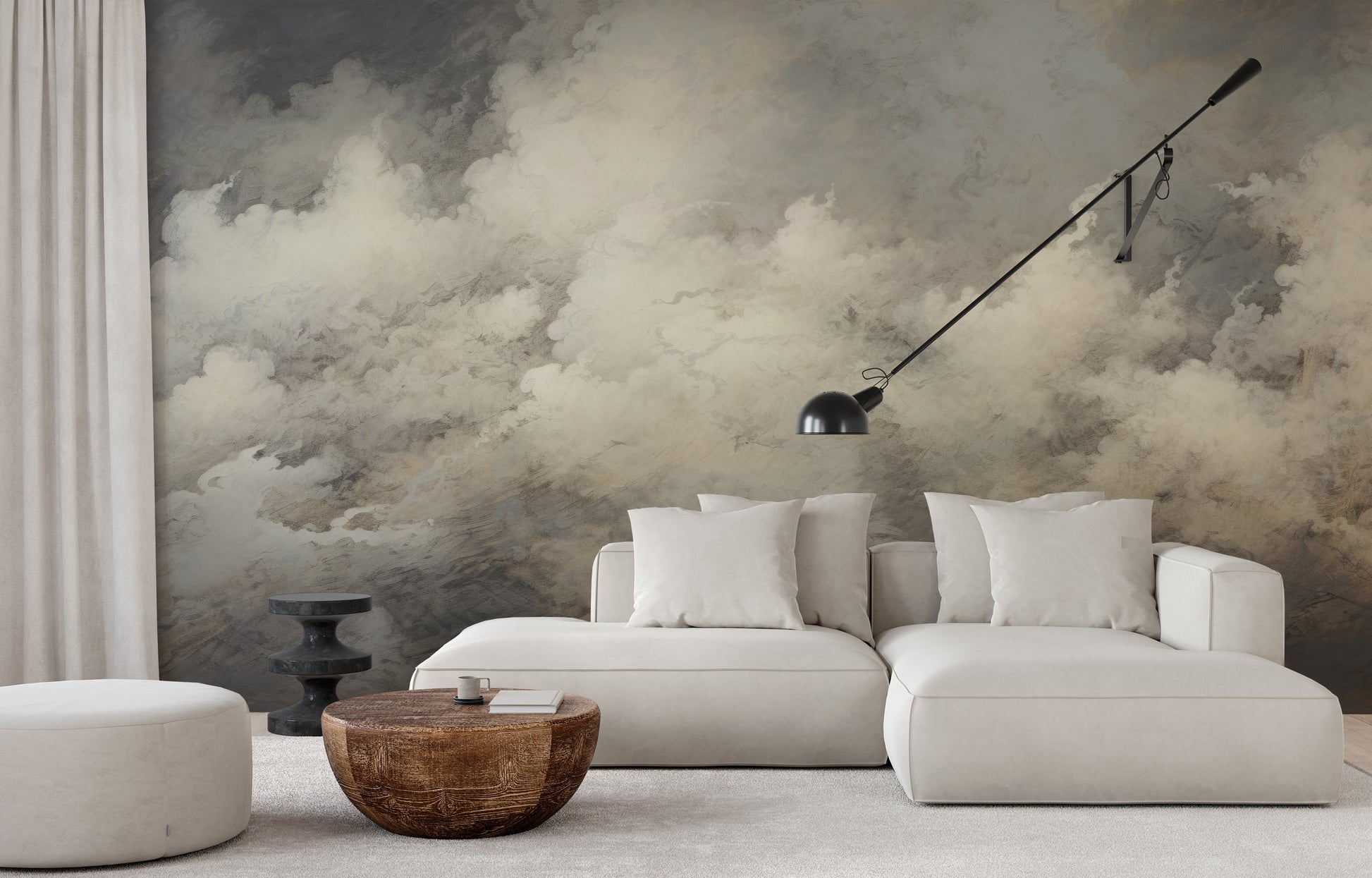 Fototapeta artystyczna o nazwie CELESTIAL TEMPEST CANVAS pokazana w aranżacji wnętrza.