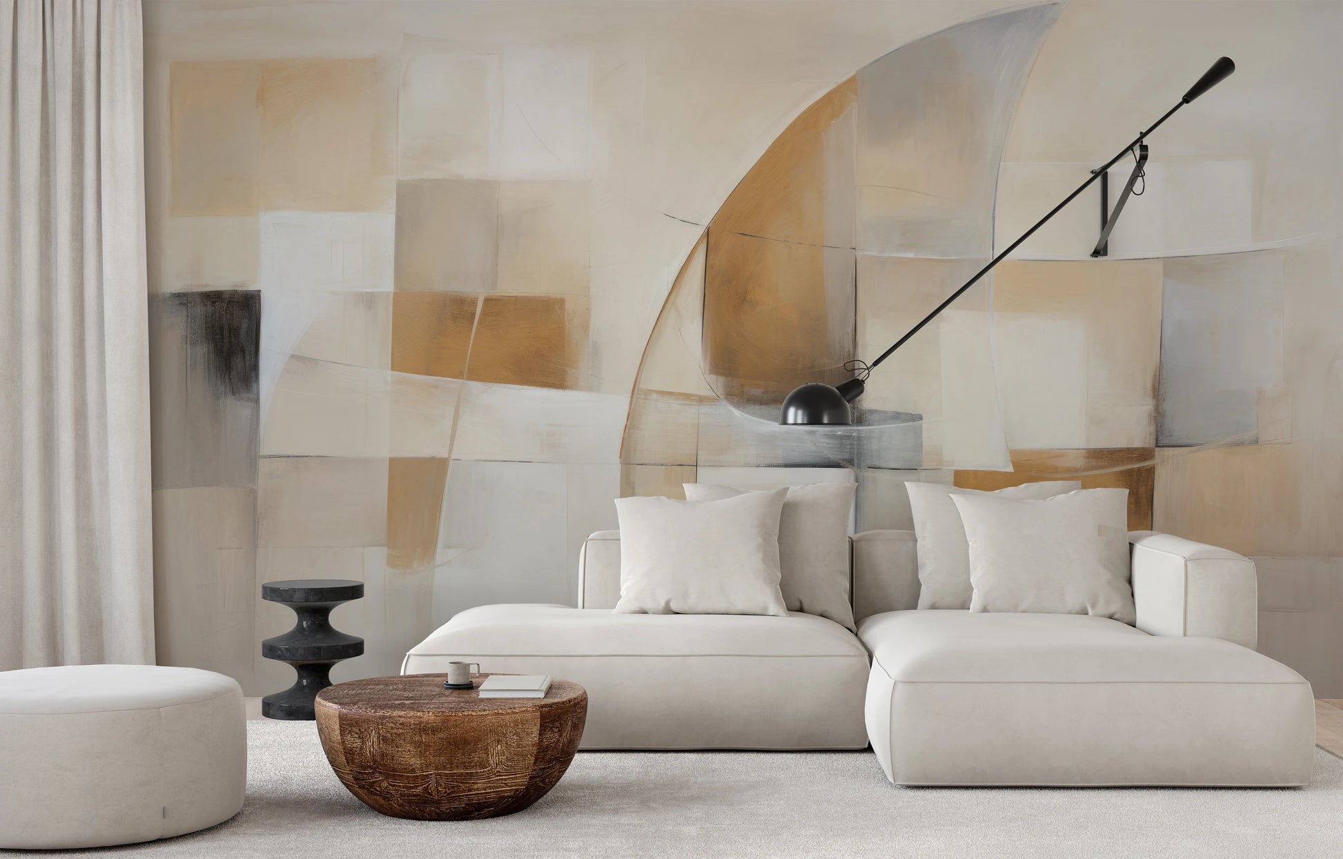 Fototapeta o nazwie Soft Geometric Curves użyta w aranzacji wnętrza.