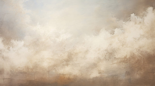 LUMIÈRE TRANQUILLE DE L'AUBE CANVAS - papier peint artistique abstrait avec béton et nuages brumeux
