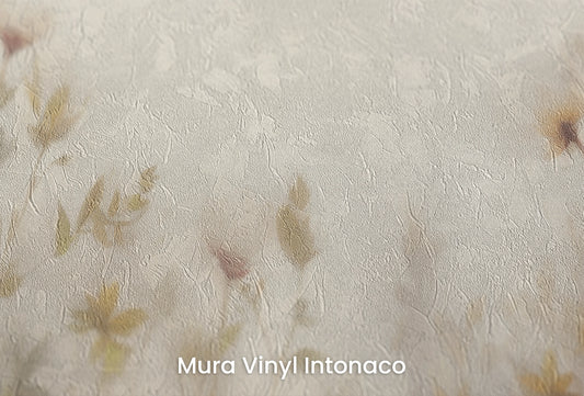 Zbliżenie na artystyczną fototapetę o nazwie Soft Elegance na podłożu Mura Vinyl Intonaco - struktura tartego tynku.