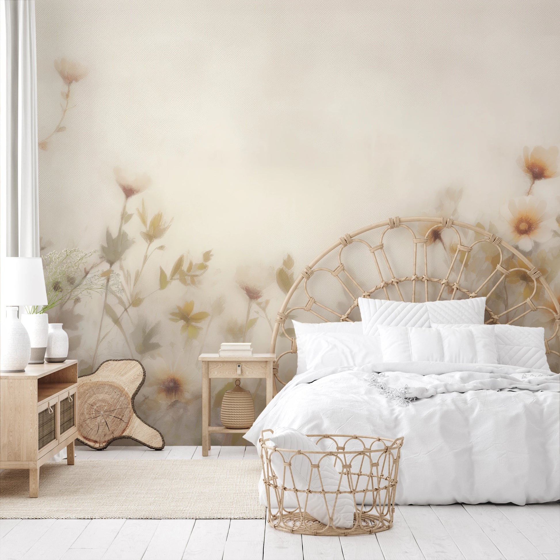 Fototapeta artystyczna o nazwie Soft Elegance pokazana w aranżacji wnętrza.