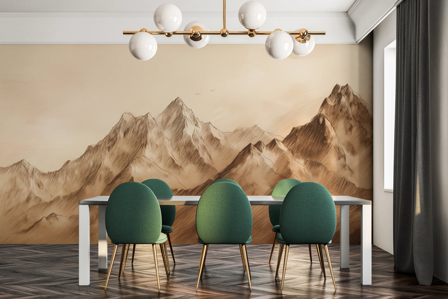 Fototapeta o nazwie Sepia Peaks użyta w aranzacji wnętrza.