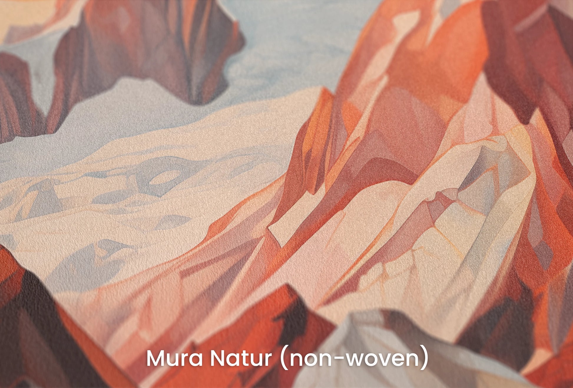 Zbliżenie na artystyczną fototapetę o nazwie Crimson Ridge na podłożu Mura Natur (non-woven) - naturalne i ekologiczne podłoże.