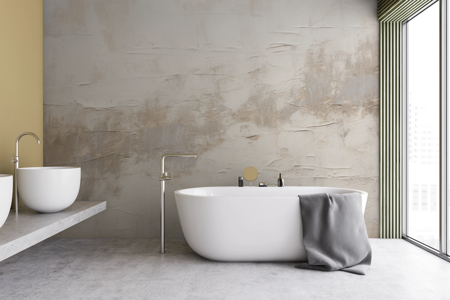 Wzór fototapety artystycznej o nazwie Tonal Tranquility pokazanej w aranżacji wnętrza.