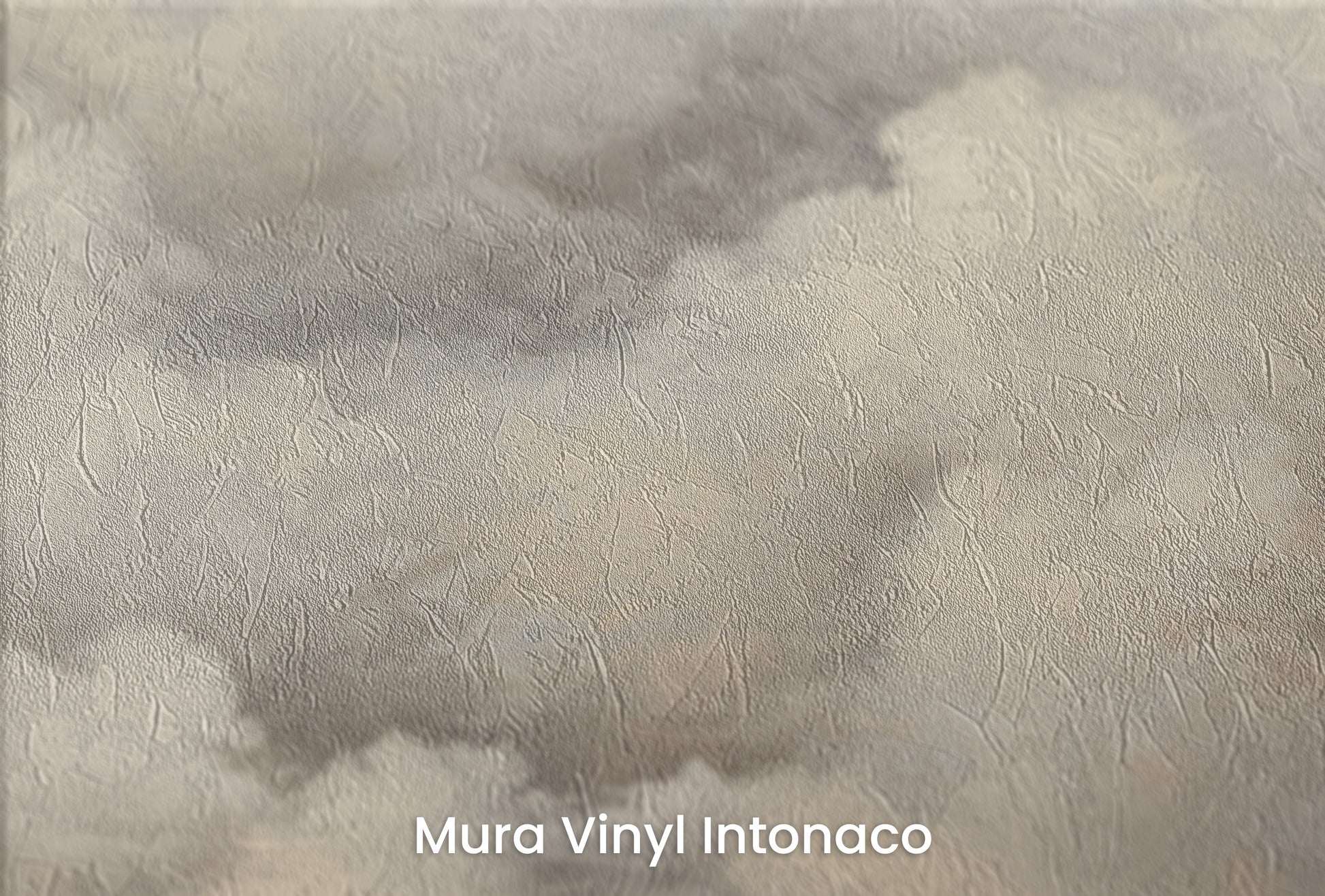 Zbliżenie na artystyczną fototapetę o nazwie WHISPERING CLOUDS CANVAS na podłożu Mura Vinyl Intonaco - struktura tartego tynku.