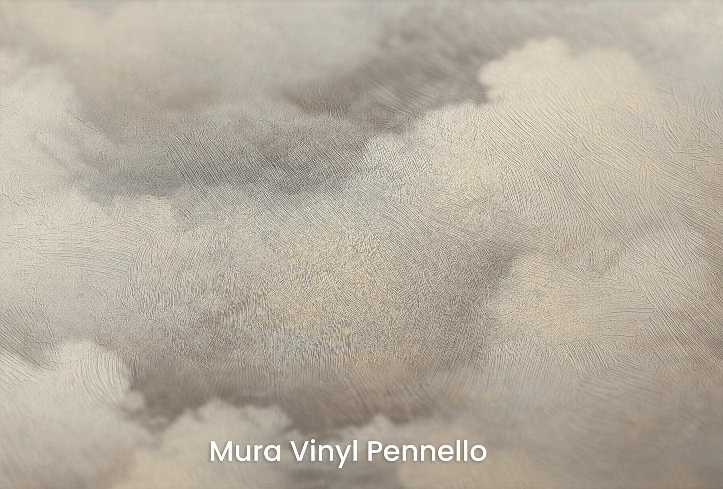 Zbliżenie na artystyczną fototapetę o nazwie WHISPERING CLOUDS CANVAS na podłożu Mura Vinyl Pennello - faktura pociągnięć pędzla malarskiego.