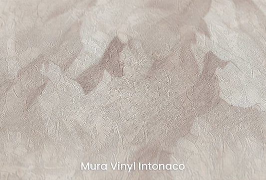 Zbliżenie na artystyczną fototapetę o nazwie Monochrome Majesty #2 na podłożu Mura Vinyl Intonaco - struktura tartego tynku.