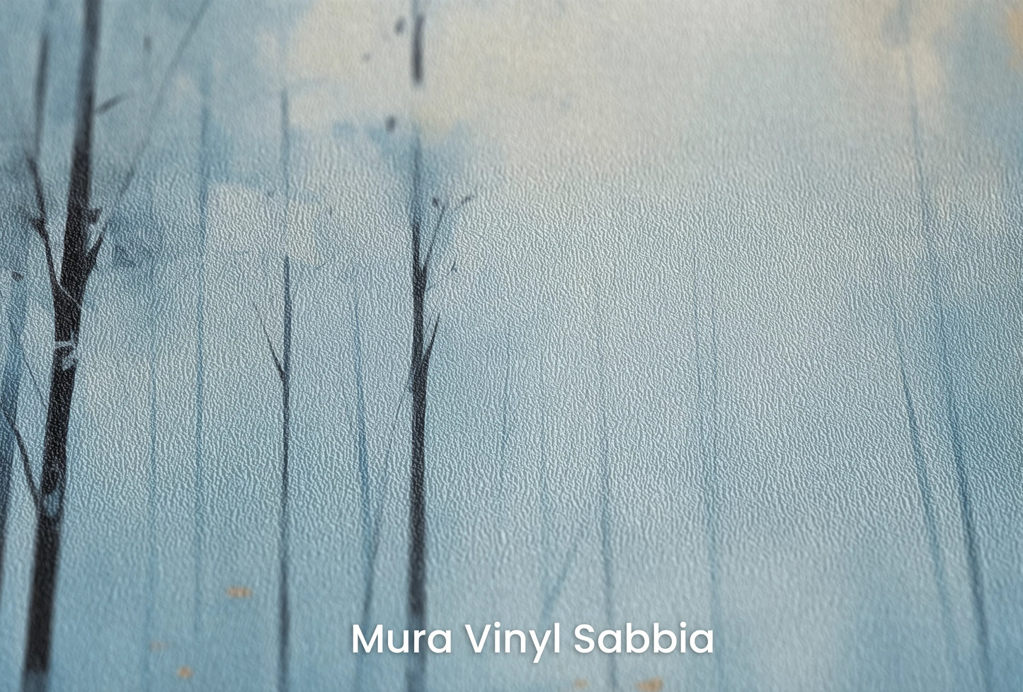 Zbliżenie na artystyczną fototapetę o nazwie Odbicia Jesieni na podłożu Mura Vinyl Sabbia struktura grubego ziarna piasku.