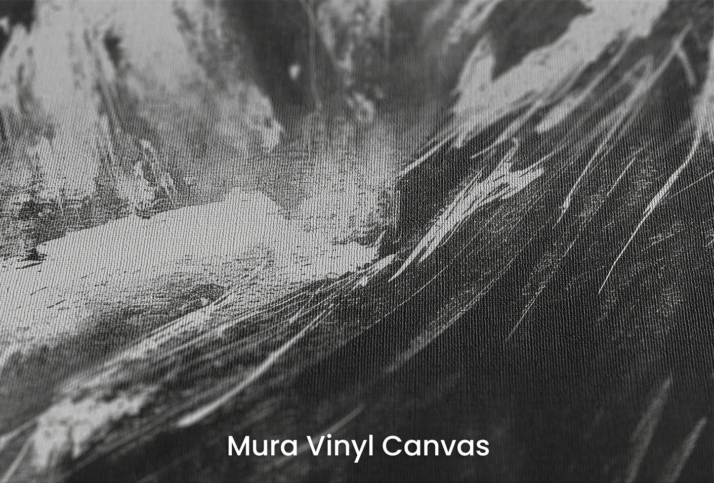 Zbliżenie na artystyczną fototapetę o nazwie Charcoal Peaks na podłożu Mura Vinyl Canvas - faktura naturalnego płótna.