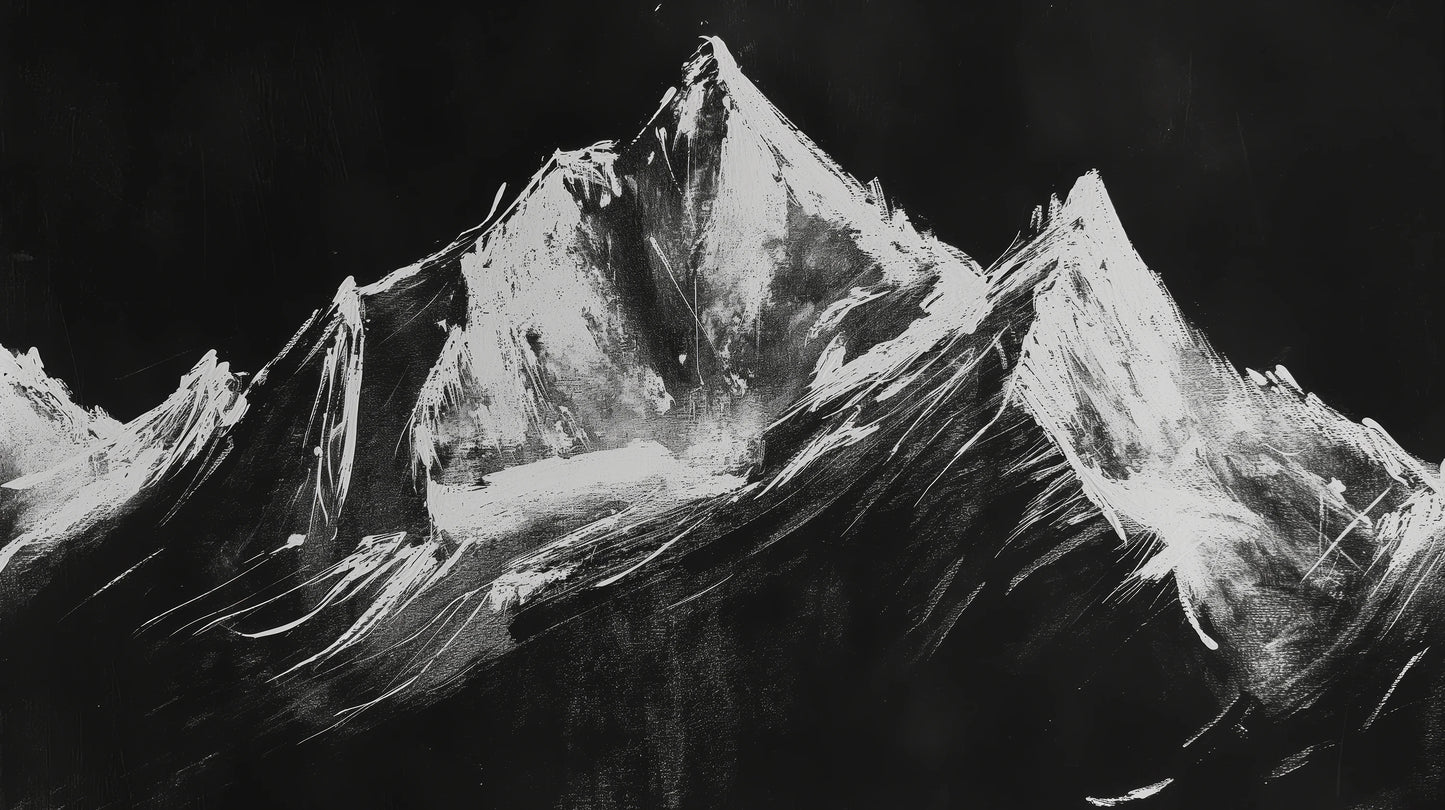 Prezentacja całego wzoru fototapety o nazwie Charcoal Peaks