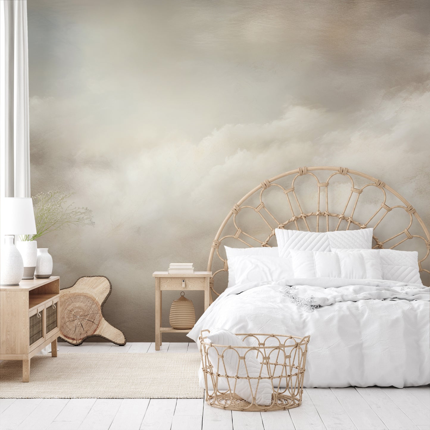 Fototapeta malowana o nazwie CLOUDS OF SERENITY CANVAS pokazana w aranżacji wnętrza.