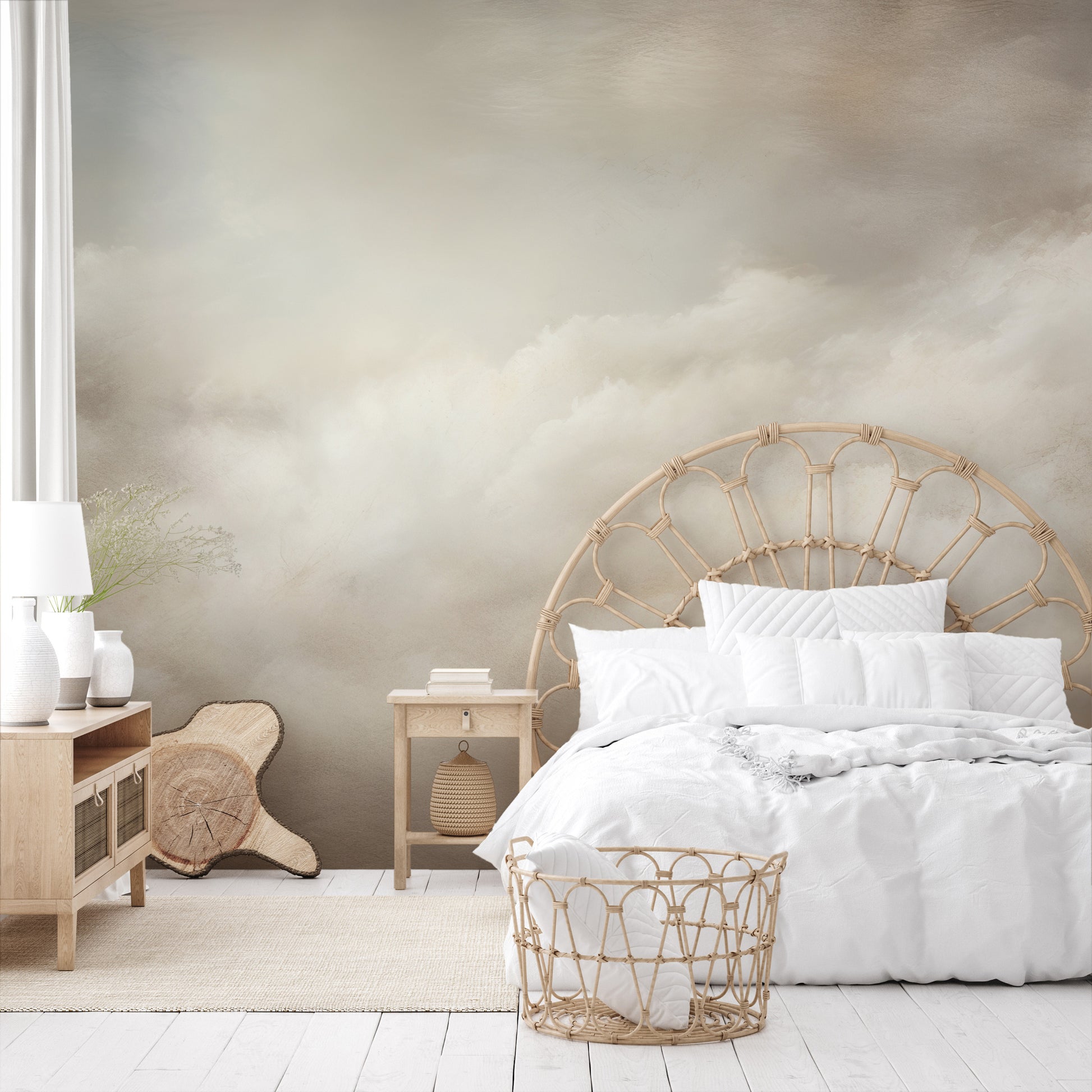 Fototapeta malowana o nazwie CLOUDS OF SERENITY CANVAS pokazana w aranżacji wnętrza.