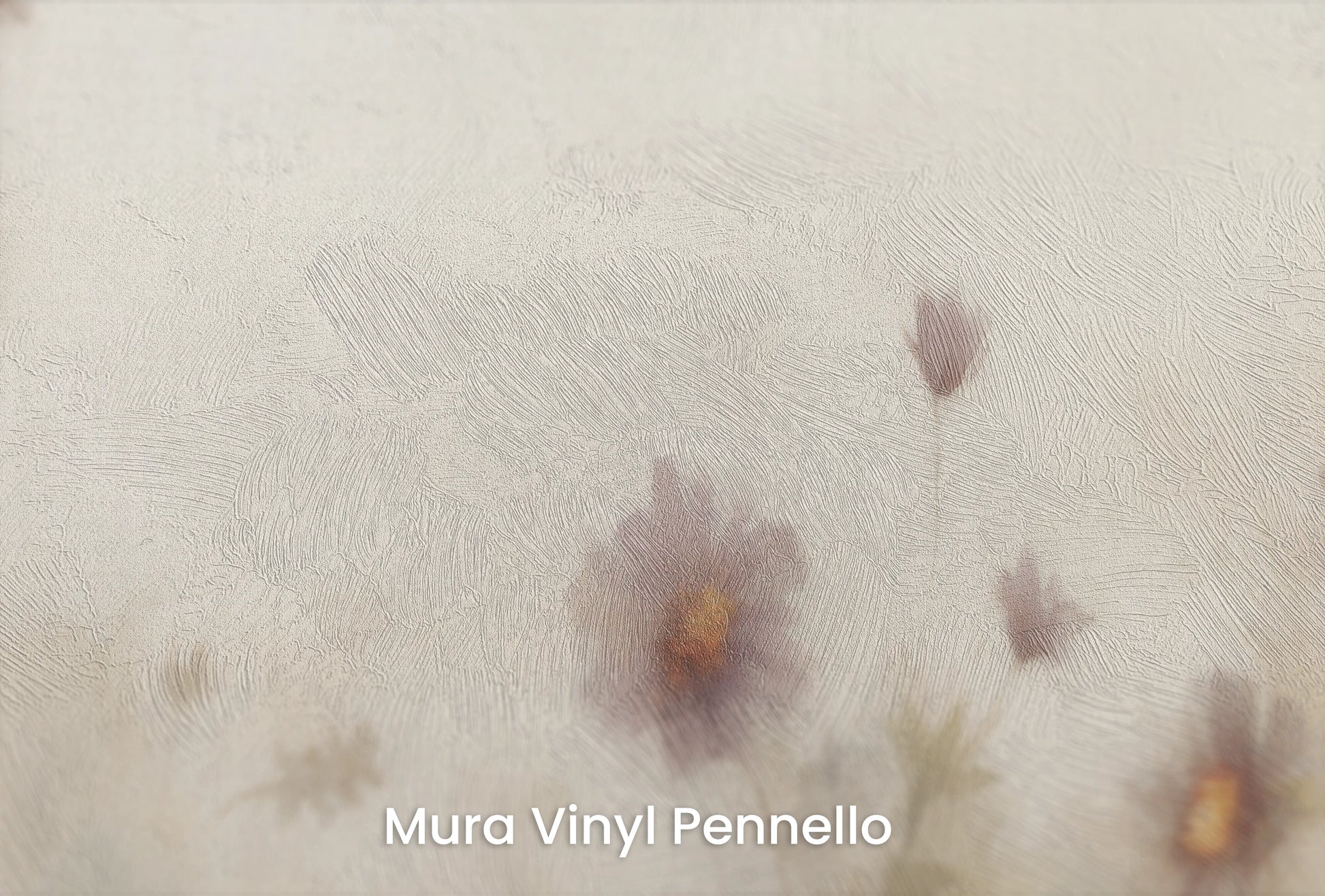 Zbliżenie na artystyczną fototapetę o nazwie Serene Blossoms na podłożu Mura Vinyl Pennello - faktura pociągnięć pędzla malarskiego.