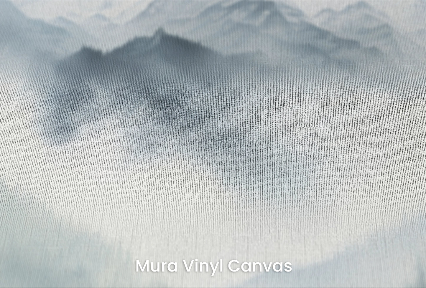Zbliżenie na artystyczną fototapetę o nazwie Misty Mountain na podłożu Mura Vinyl Canvas - faktura naturalnego płótna.