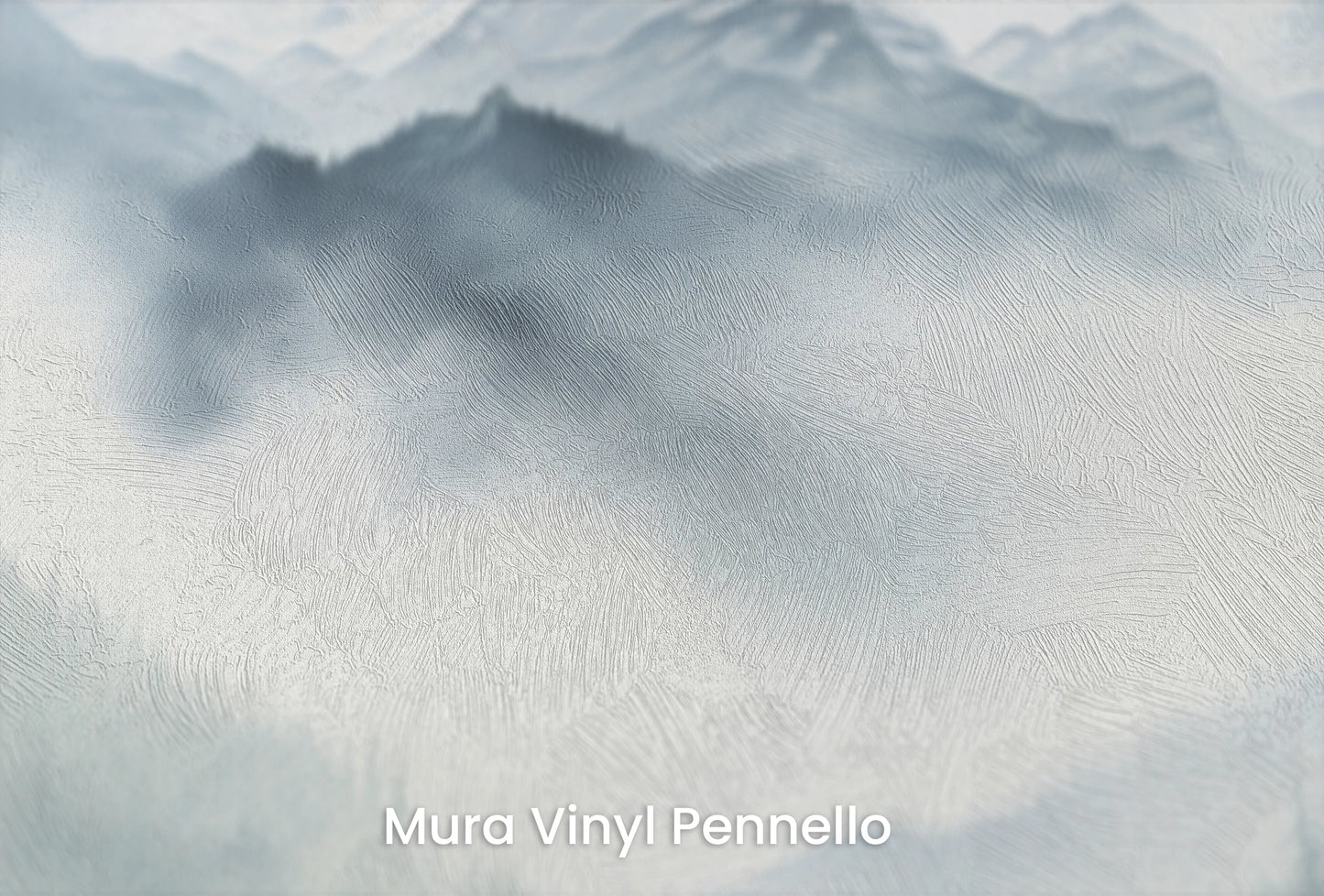 Zbliżenie na artystyczną fototapetę o nazwie Misty Mountain na podłożu Mura Vinyl Pennello - faktura pociągnięć pędzla malarskiego.