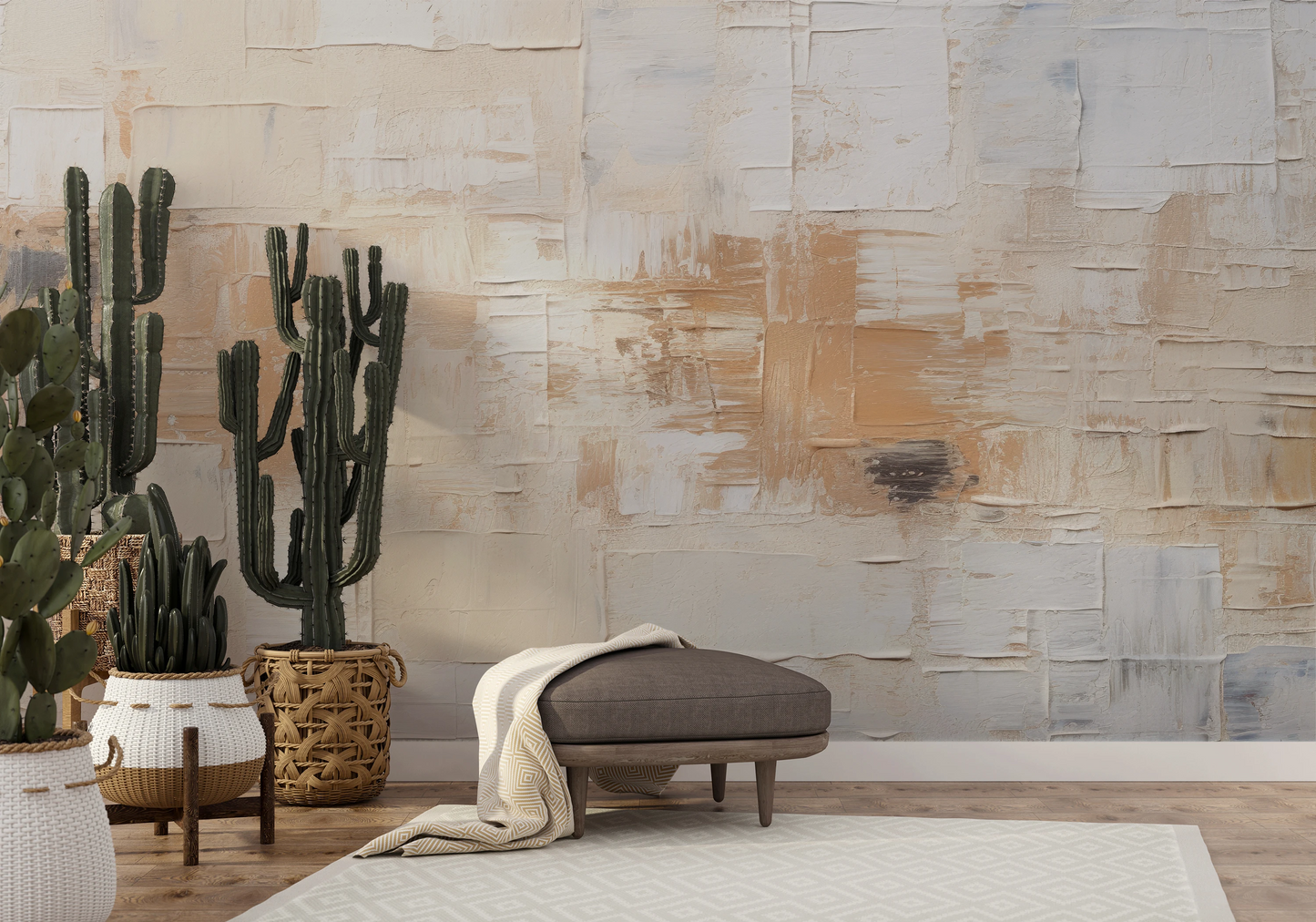 Fototapeta artystyczna o nazwie Textured Canvas pokazana w aranżacji wnętrza.