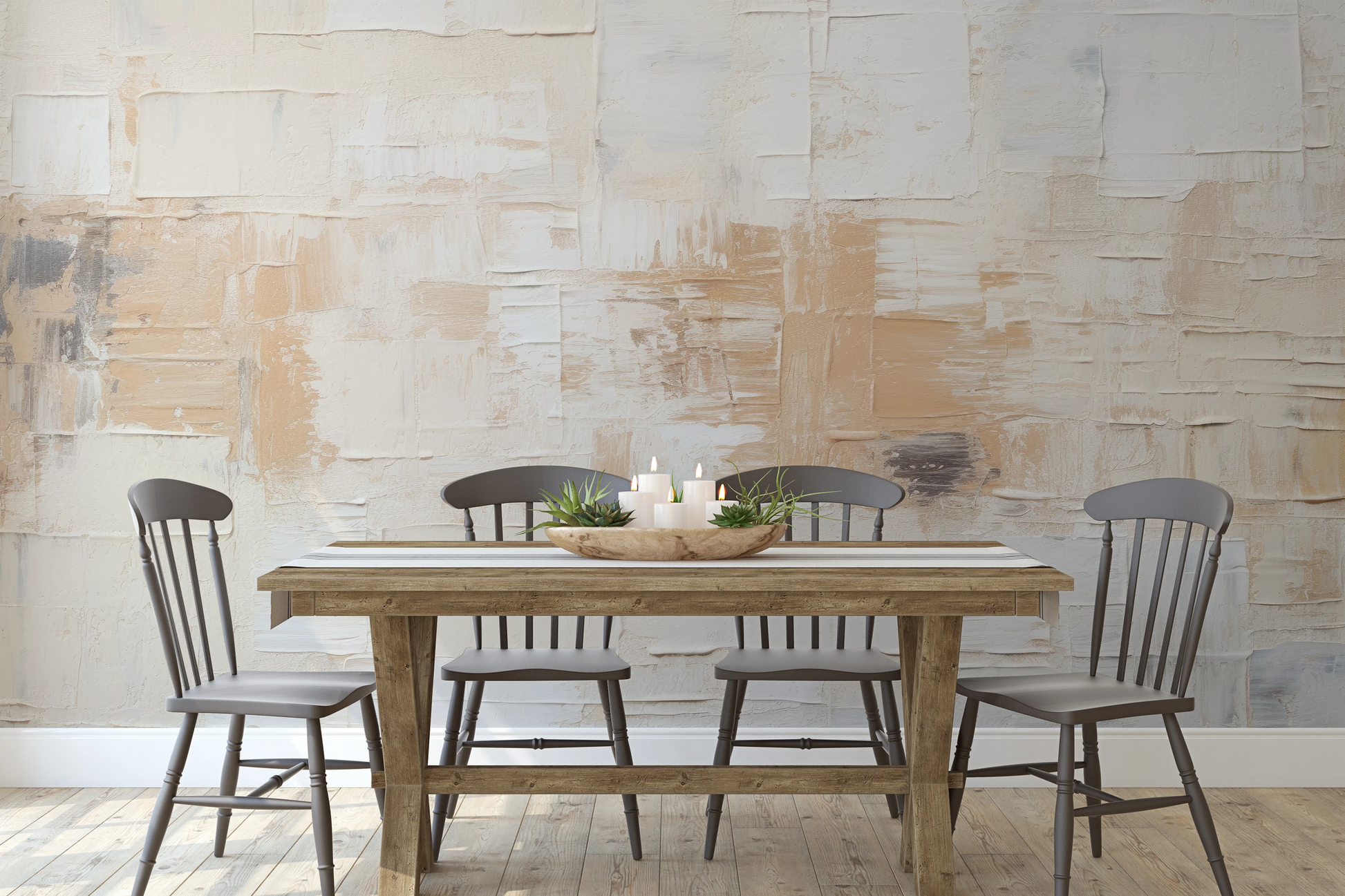 Wzór fototapety o nazwie Textured Canvas pokazanej w kontekście pomieszczenia.