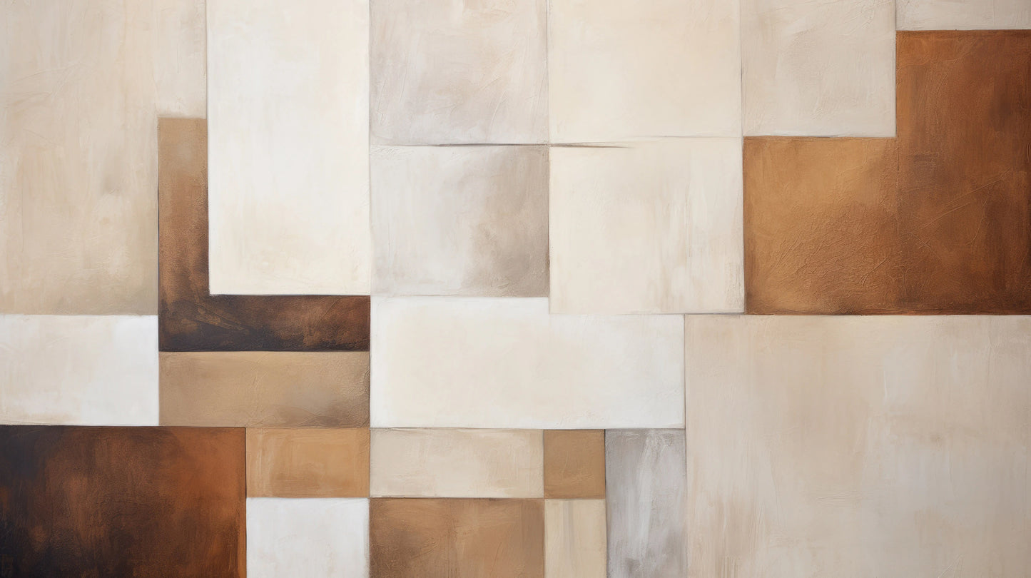 Prezentacja całego wzoru fototapety o nazwie Earthy Blocks #2