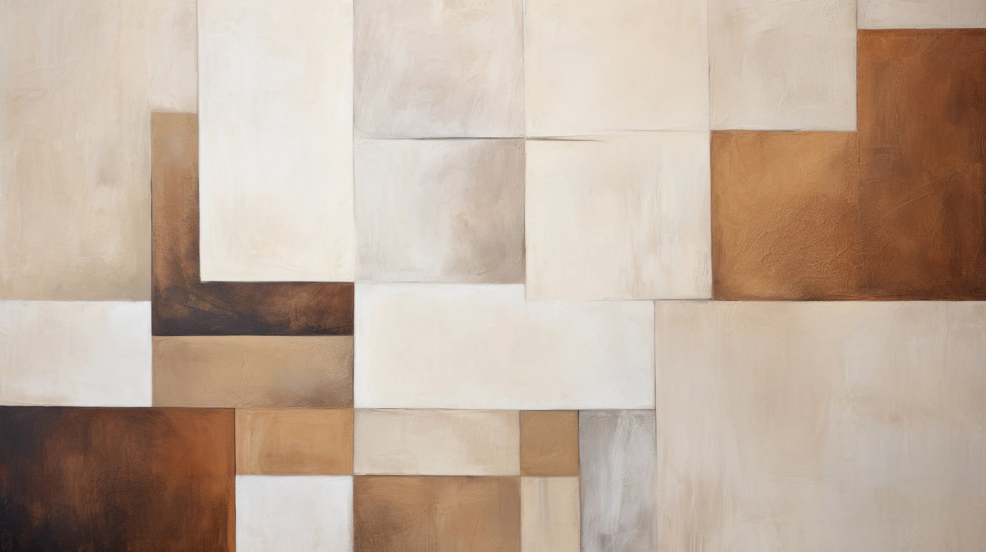 Prezentacja całego wzoru fototapety o nazwie Earthy Blocks #2