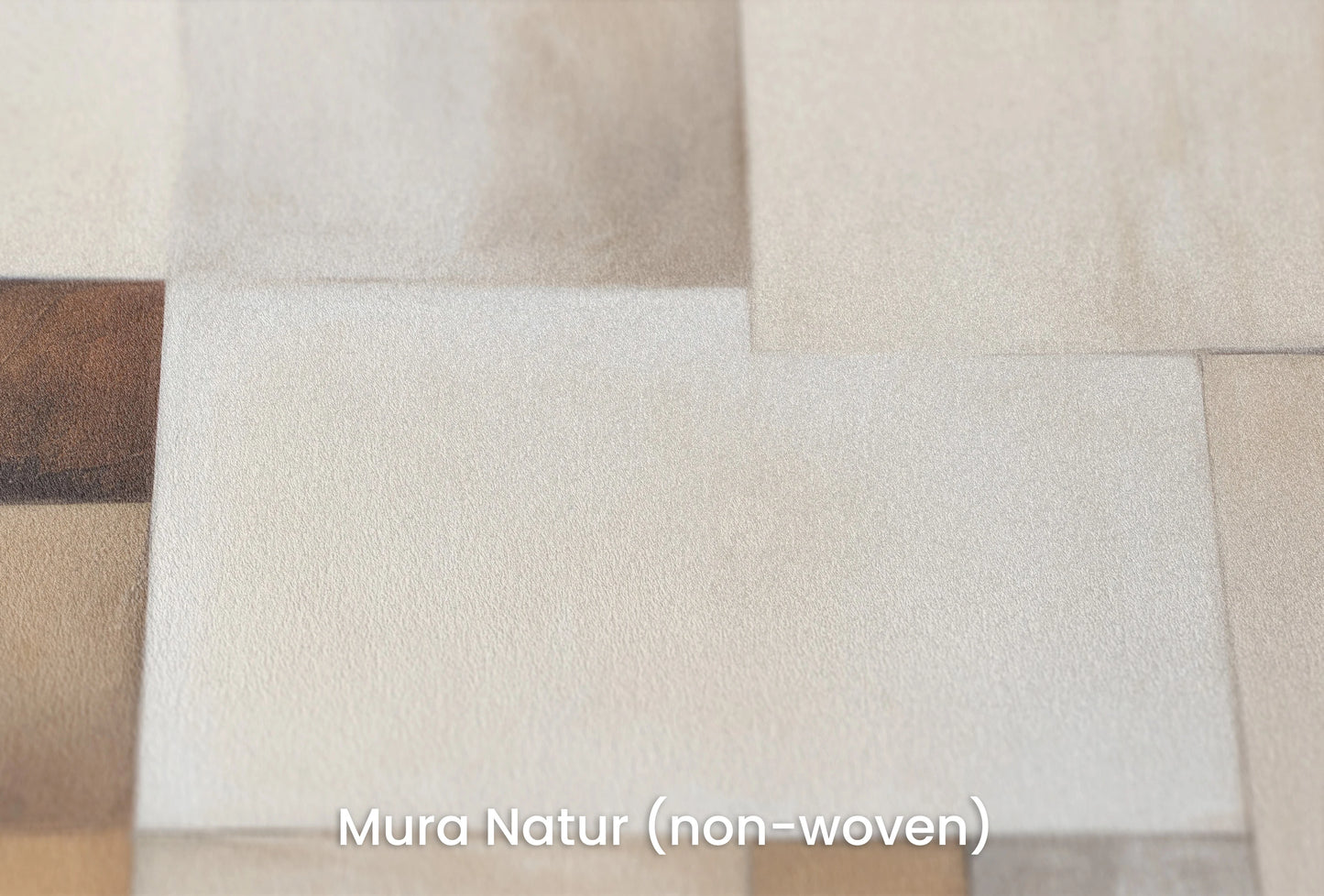 Zbliżenie na artystyczną fototapetę o nazwie Earthy Blocks #2 na podłożu Mura Natur (non-woven) - naturalne i ekologiczne podłoże.