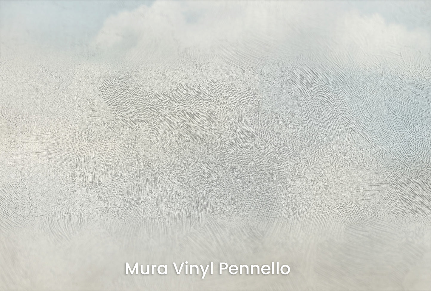 Zbliżenie na artystyczną fototapetę o nazwie HEAVENLY BLUE SERENITY CANVAS na podłożu Mura Vinyl Pennello - faktura pociągnięć pędzla malarskiego.
