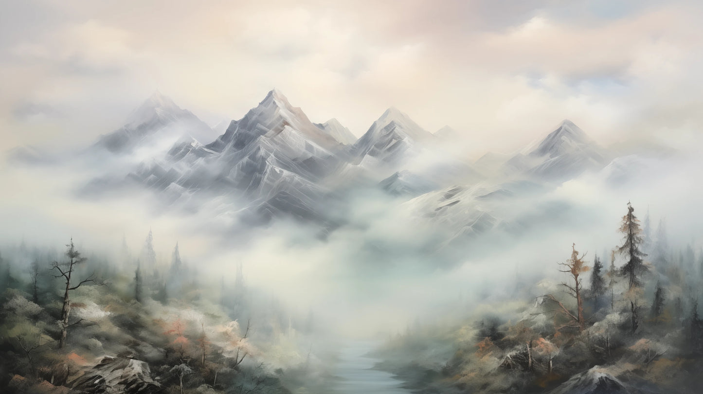Prezentacja całego wzoru fototapety o nazwie Whispering Pines
