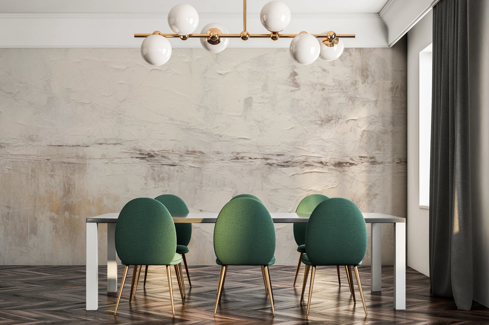 Wzór fototapety artystycznej o nazwie Gentle Horizon pokazanej w aranżacji wnętrza.