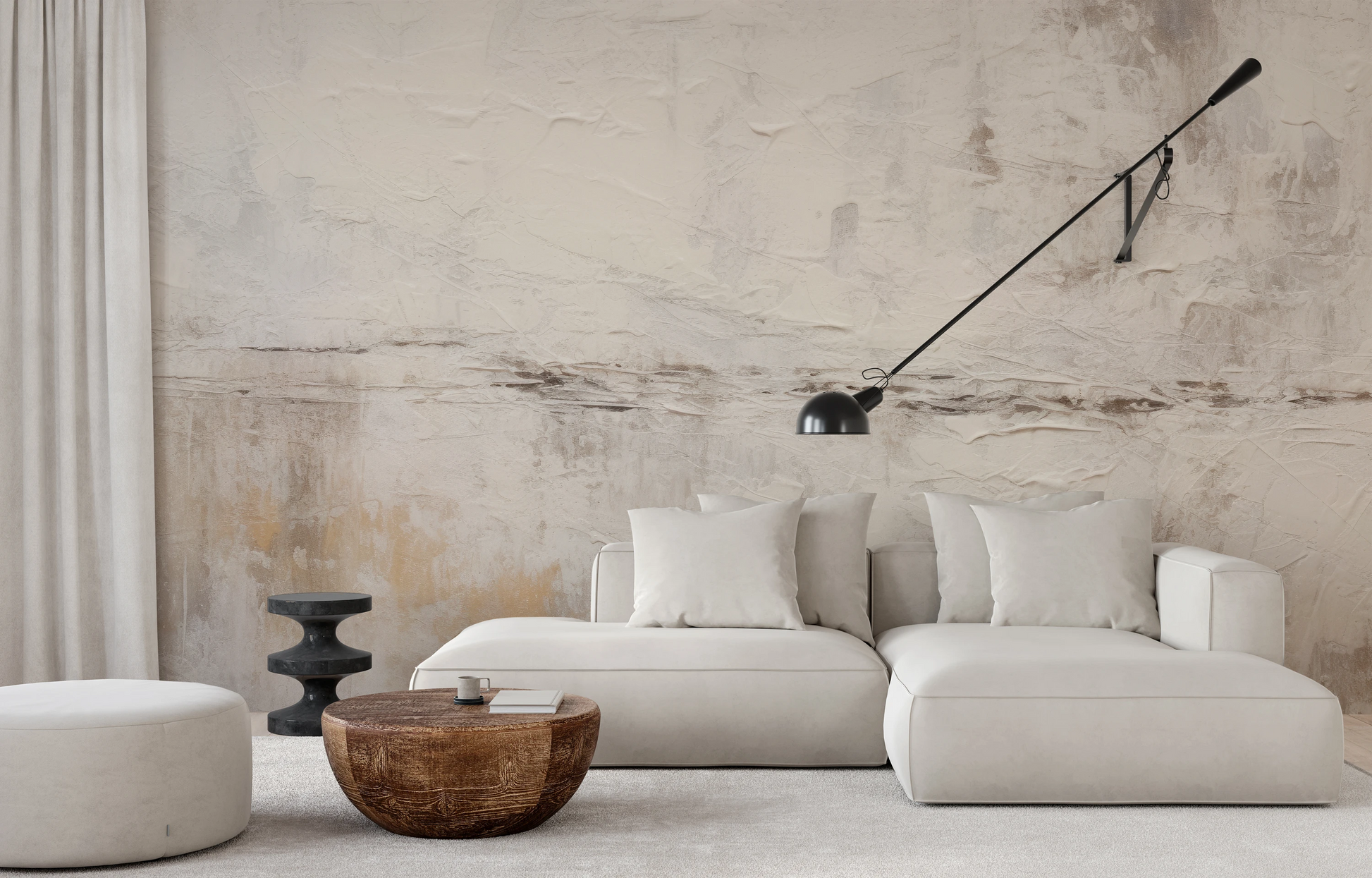 Wzór fototapety o nazwie Gentle Horizon pokazanej w kontekście pomieszczenia.