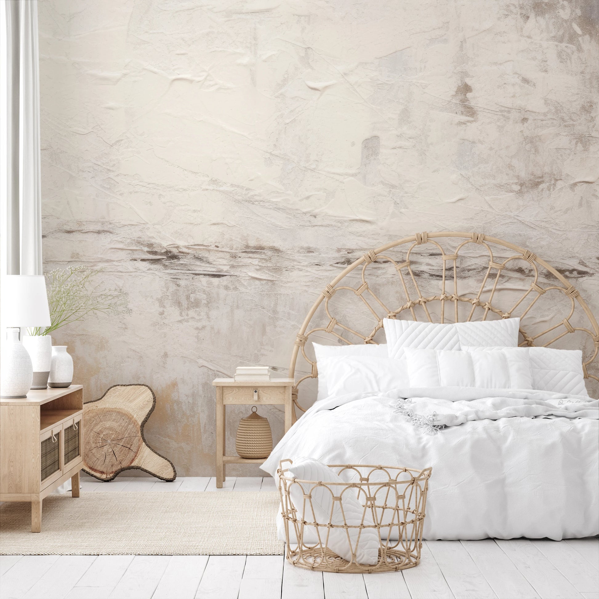 Zdjęcie prezentuje aranżację wnętrza z użyciem fototapety o nazwie Gentle Horizon pokazanej w aranżacji wnętrza.