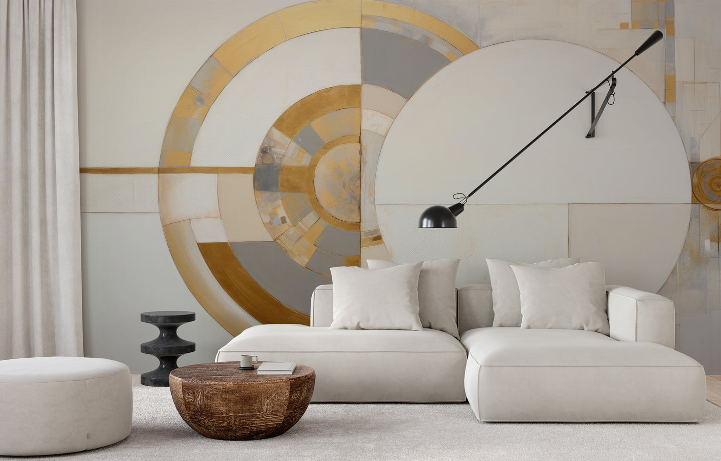 Fototapeta malowana o nazwie GOLDEN AXIS SYMMETRY pokazana w aranżacji wnętrza.