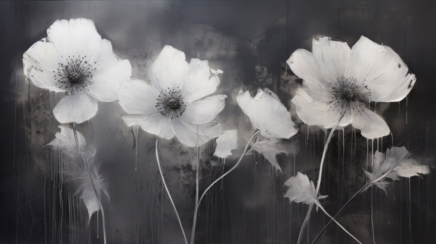 Prezentacja całego wzoru fototapety o nazwie NOCTURNAL BLOOMS