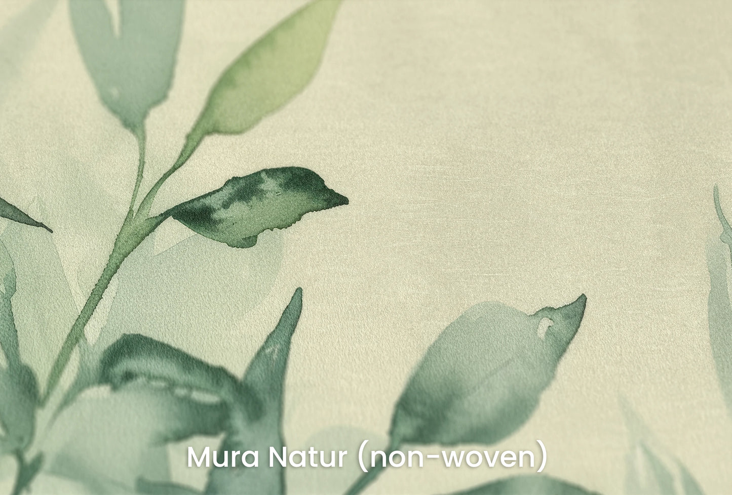Zbliżenie na artystyczną fototapetę o nazwie Gentle Foliage na podłożu Mura Natur (non-woven) - naturalne i ekologiczne podłoże.