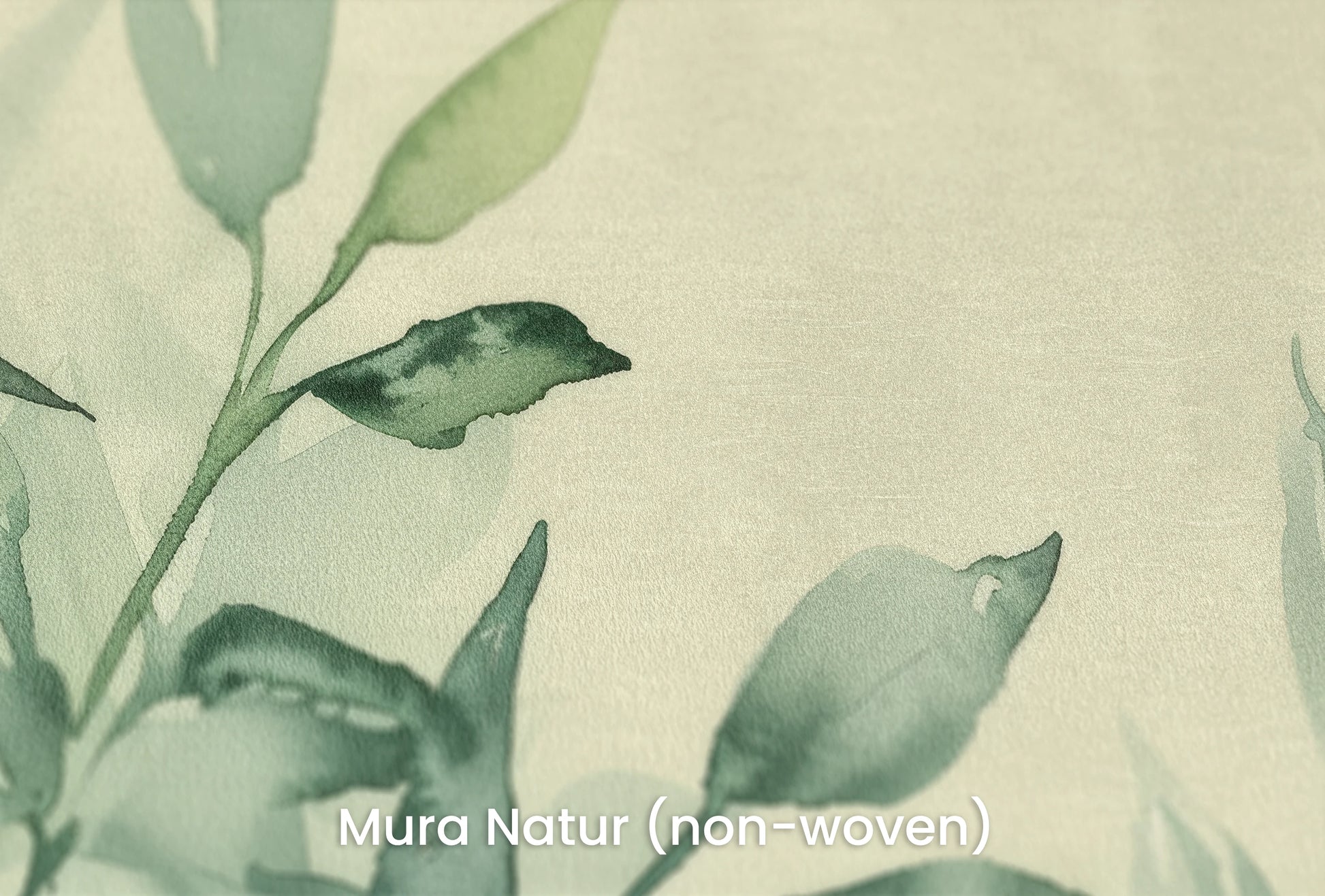 Zbliżenie na artystyczną fototapetę o nazwie Gentle Foliage na podłożu Mura Natur (non-woven) - naturalne i ekologiczne podłoże.