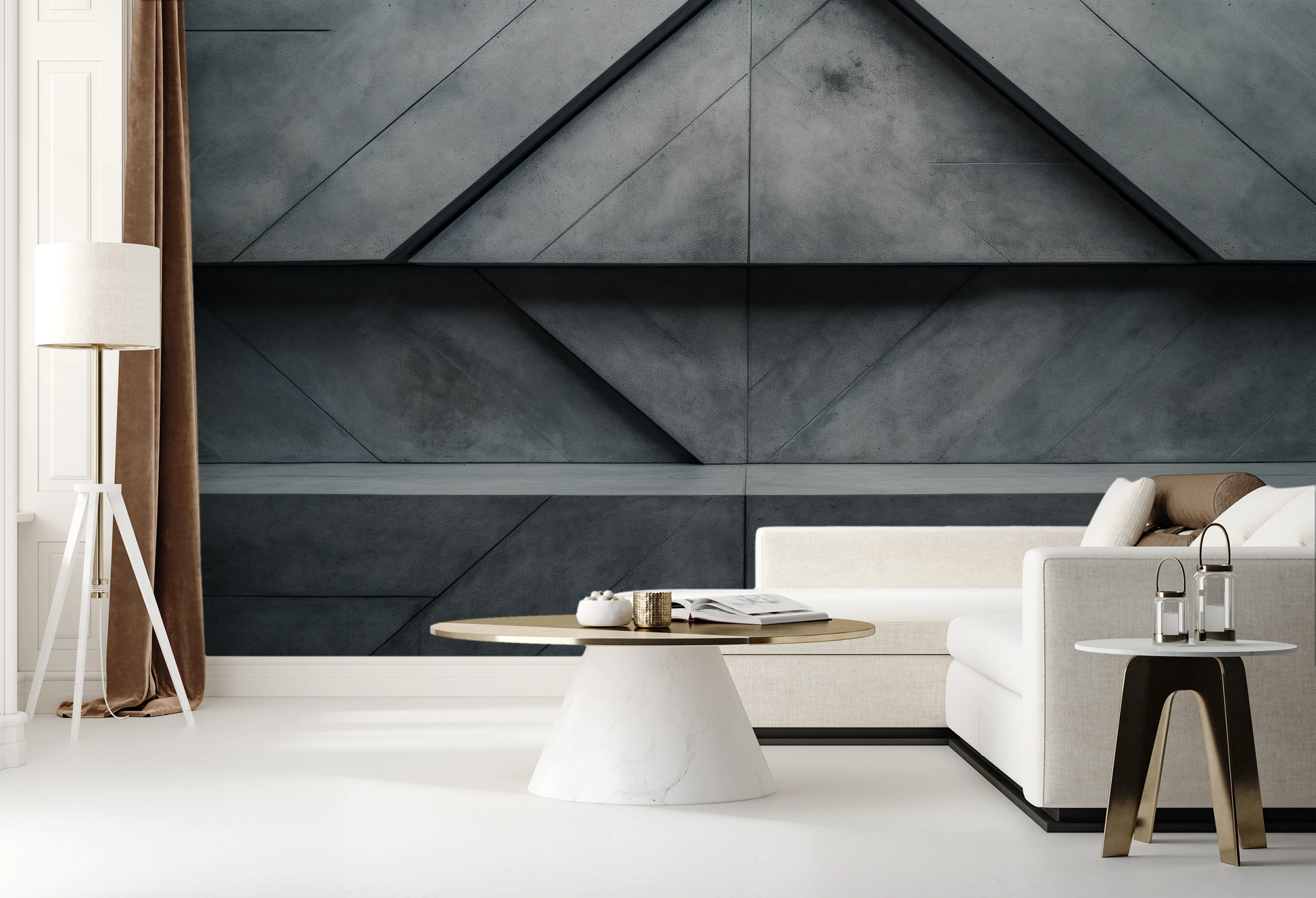 Fototapeta artystyczna o nazwie Urban Angles pokazana w aranżacji wnętrza.