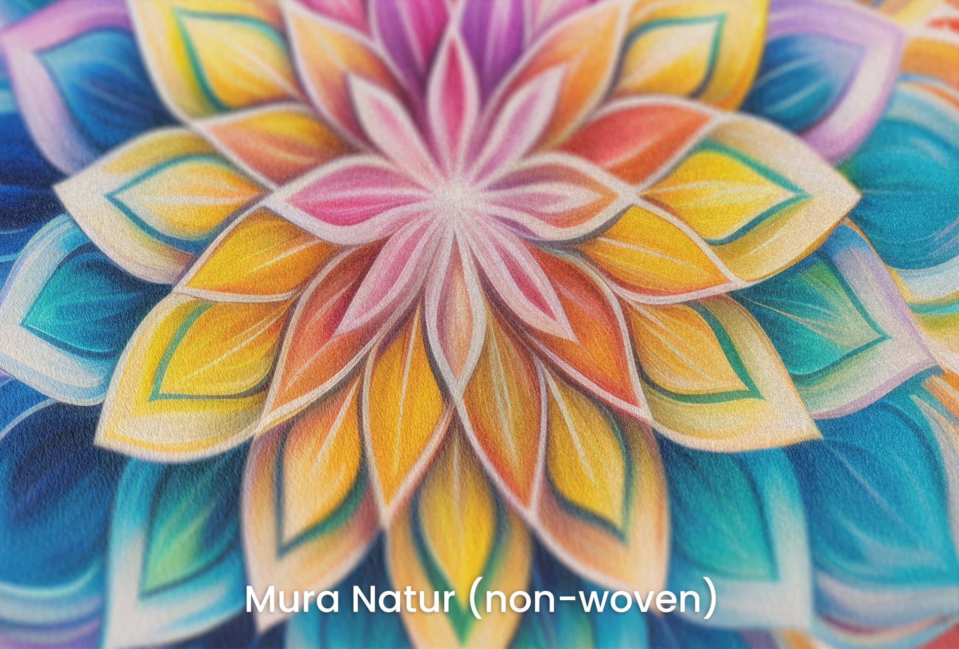 Zbliżenie na artystyczną fototapetę o nazwie Floral Harmony na podłożu Mura Natur (non-woven) - naturalne i ekologiczne podłoże.