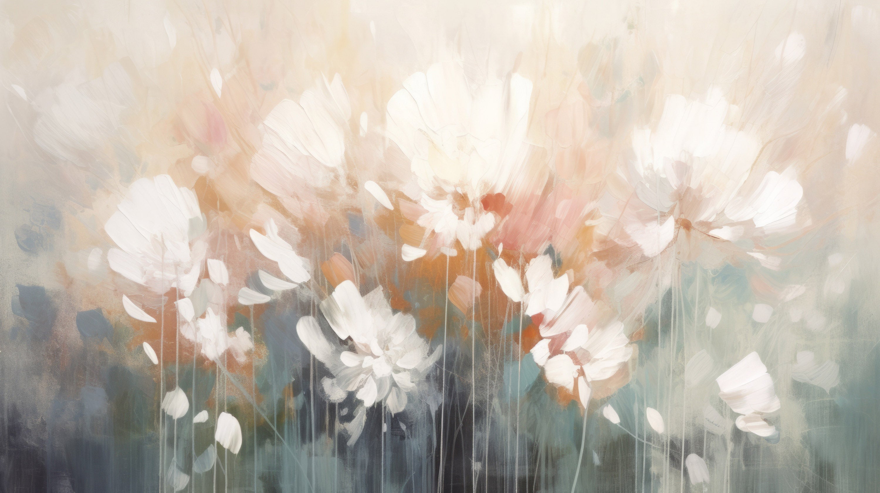 Mustervorschau: Prezentacja całego wzoru fototapety o nazwie Creamy Petal Embrace