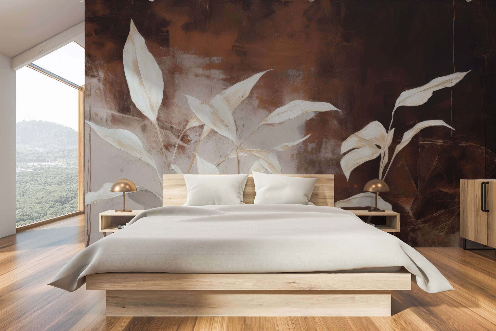 Fototapeta malowana o nazwie Serene Flora #2 pokazana w aranżacji wnętrza.