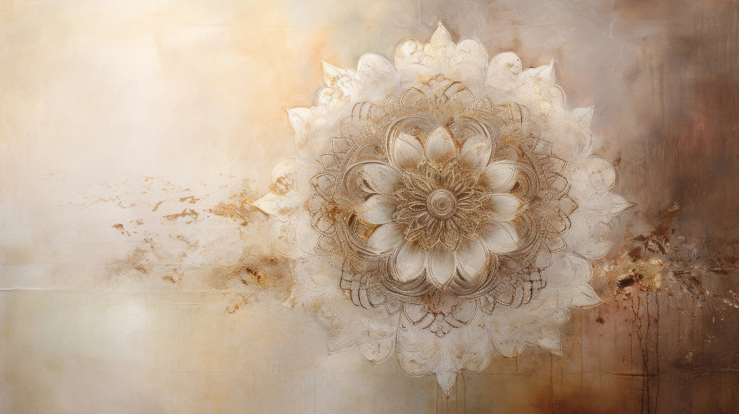 Prezentacja całego wzoru fototapety o nazwie Golden Bloom