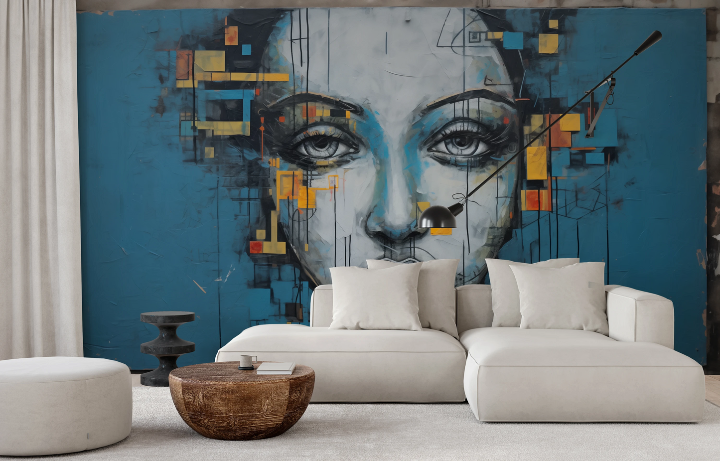 Wzór fototapety o nazwie Urban Gaze pokazanej w kontekście pomieszczenia.