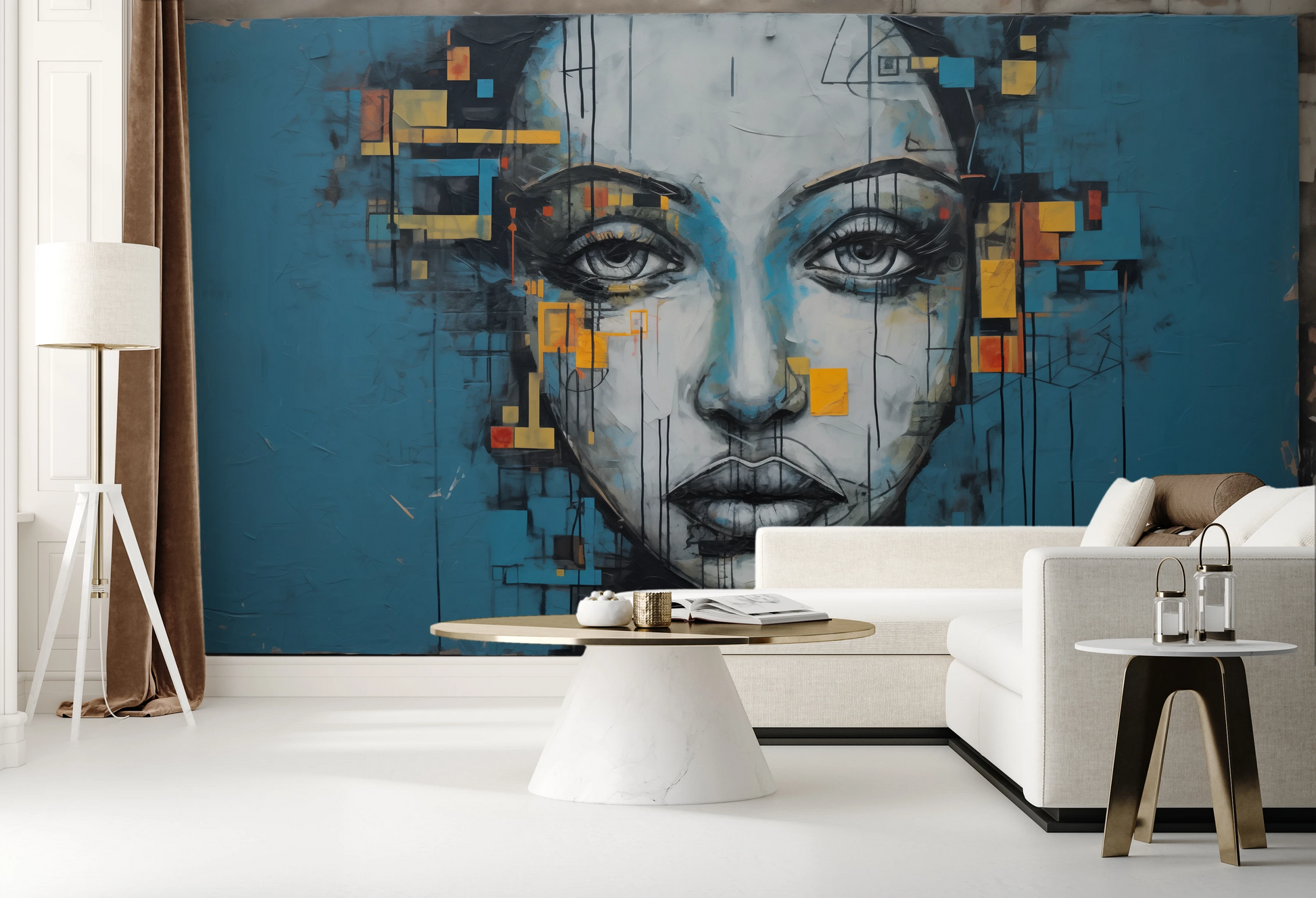 Fototapeta malowana o nazwie Urban Gaze pokazana w aranżacji wnętrza.