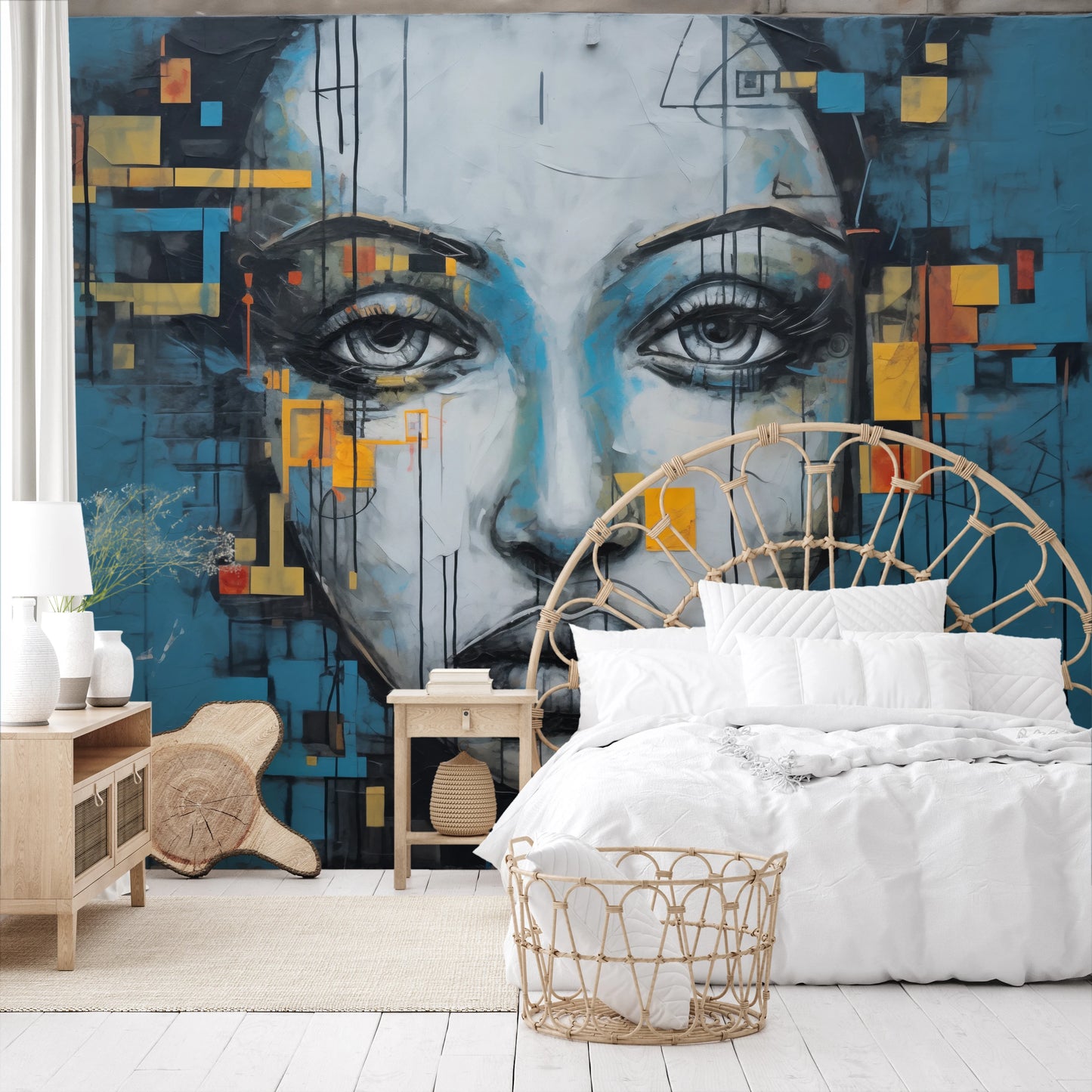 Fototapeta artystyczna o nazwie Urban Gaze pokazana w aranżacji wnętrza.