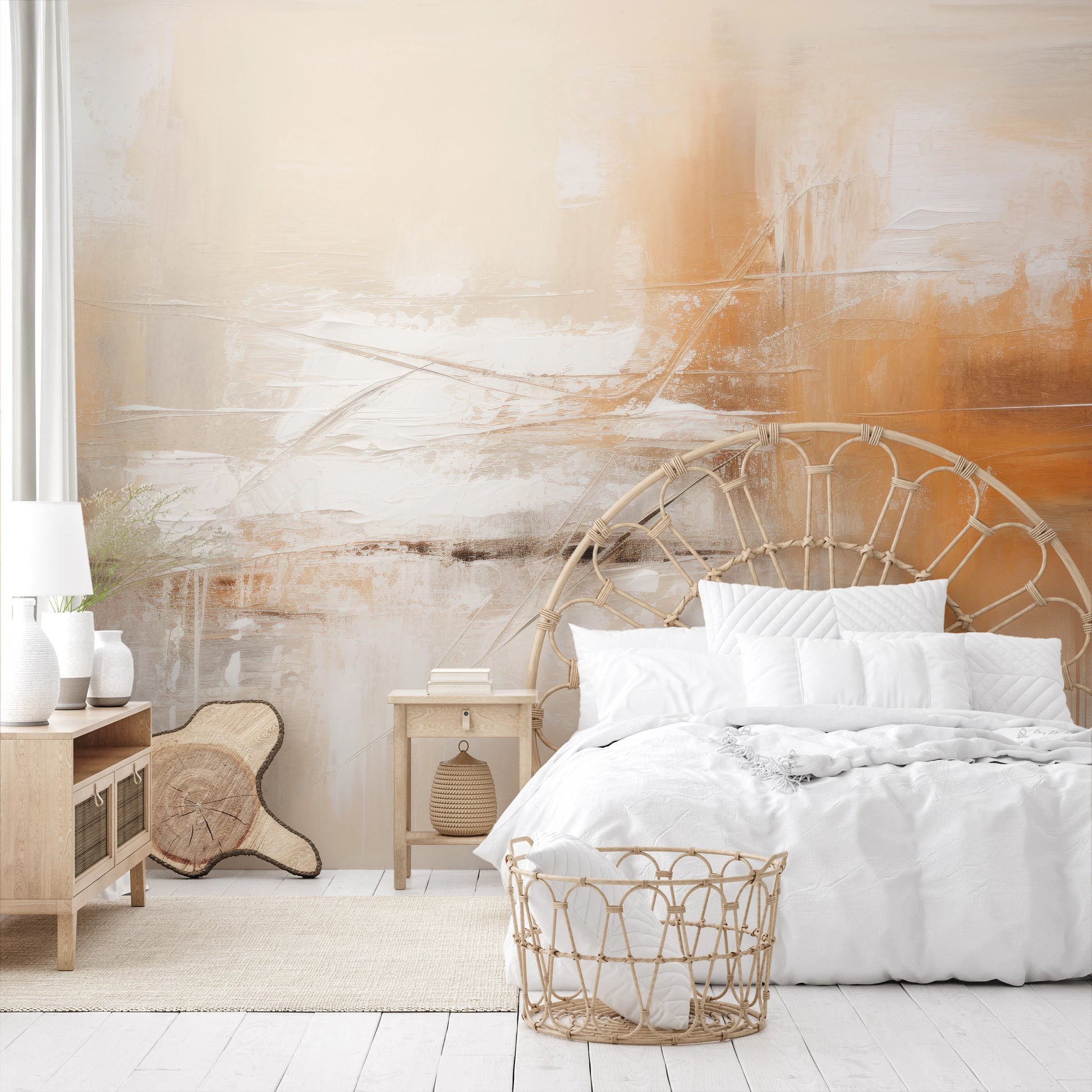 Wzór fototapety artystycznej o nazwie Dynamic Calm pokazanej w aranżacji wnętrza.