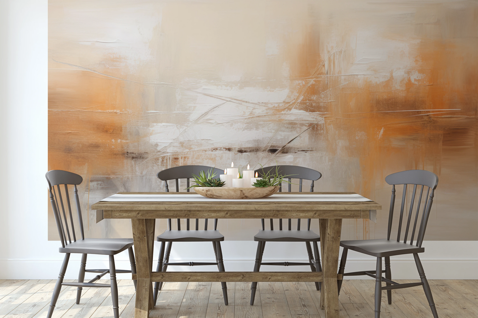 Fototapeta malowana o nazwie Dynamic Calm pokazana w aranżacji wnętrza.