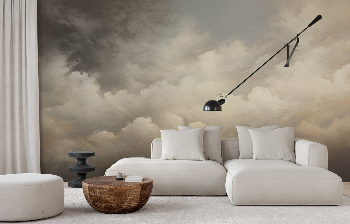 Wzór fototapety o nazwie STORM'S EDGE CANVAS pokazanej w kontekście pomieszczenia.