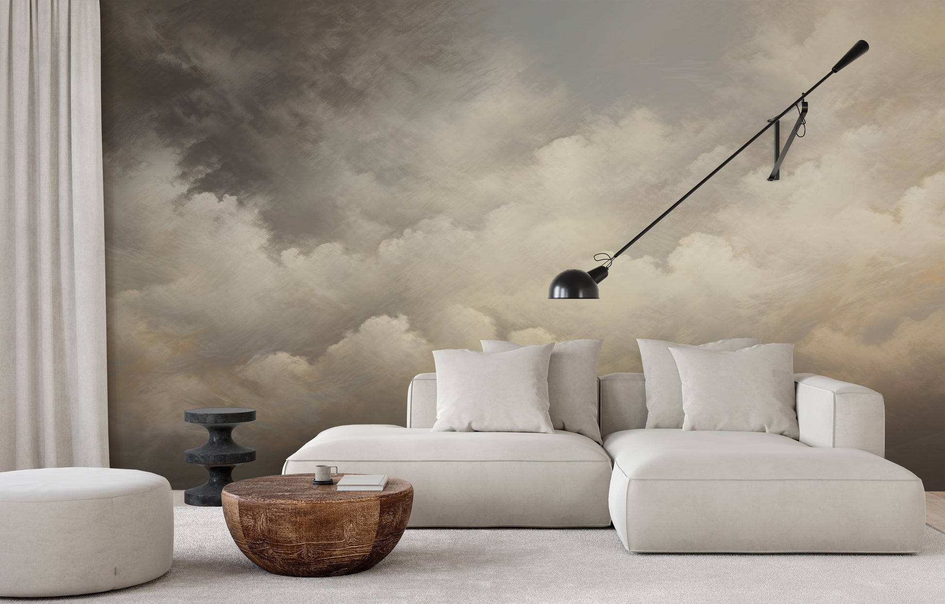 Wzór fototapety o nazwie STORM'S EDGE CANVAS pokazanej w kontekście pomieszczenia.